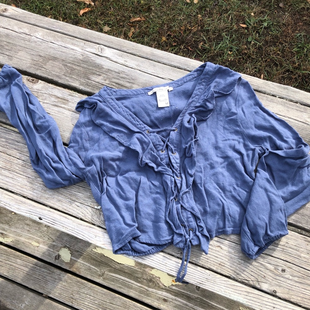 Periwinkle flowy long sleeve!